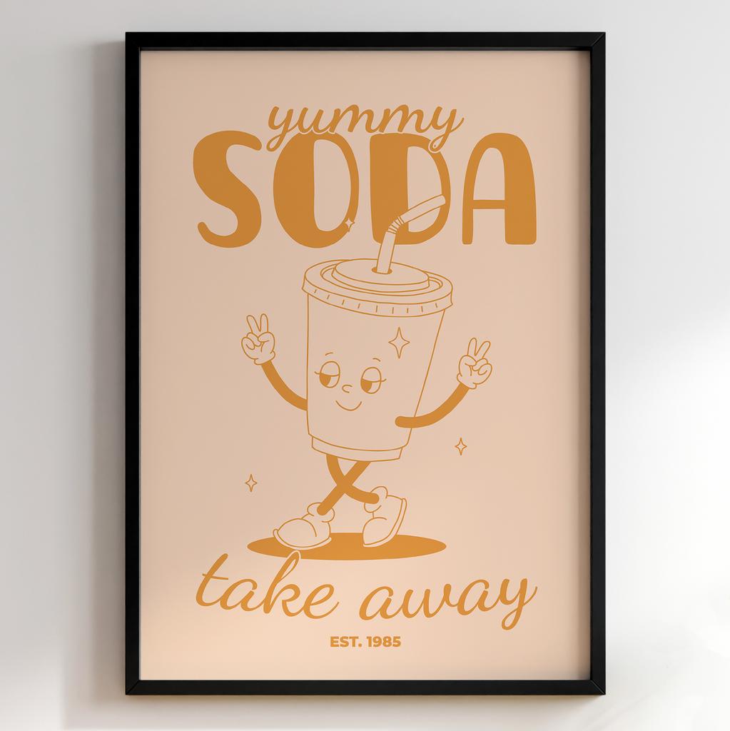 Постер з їжею для кухні | Яскравий арт у ретро-стилі