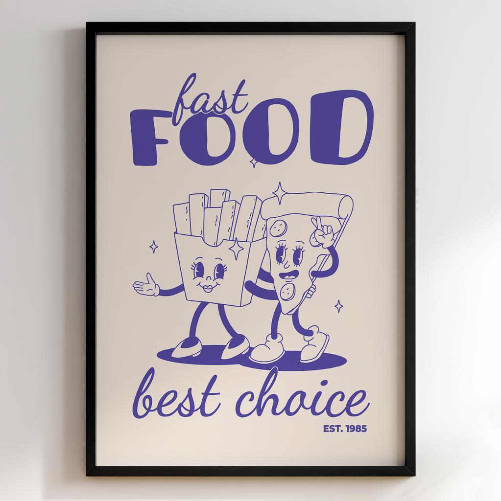 Постер з їжею для кухні | Яскравий арт у ретро-стилі