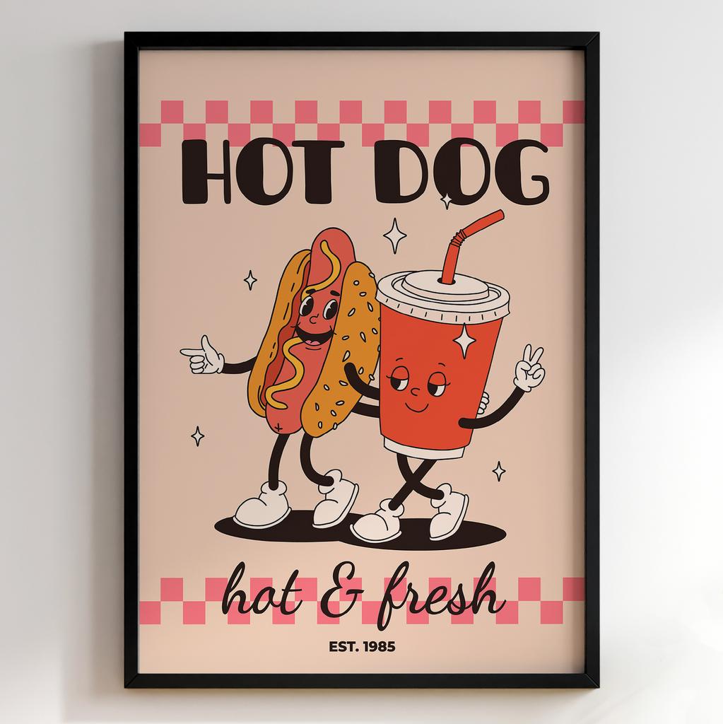 Постер з їжею для кухні | Яскравий арт у ретро-стилі