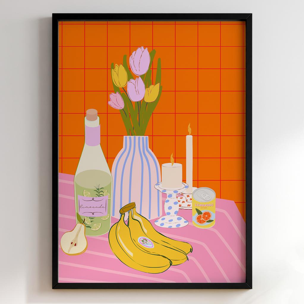 Пастельні постери з їжею | Декор для кухні у вінтажному стилі