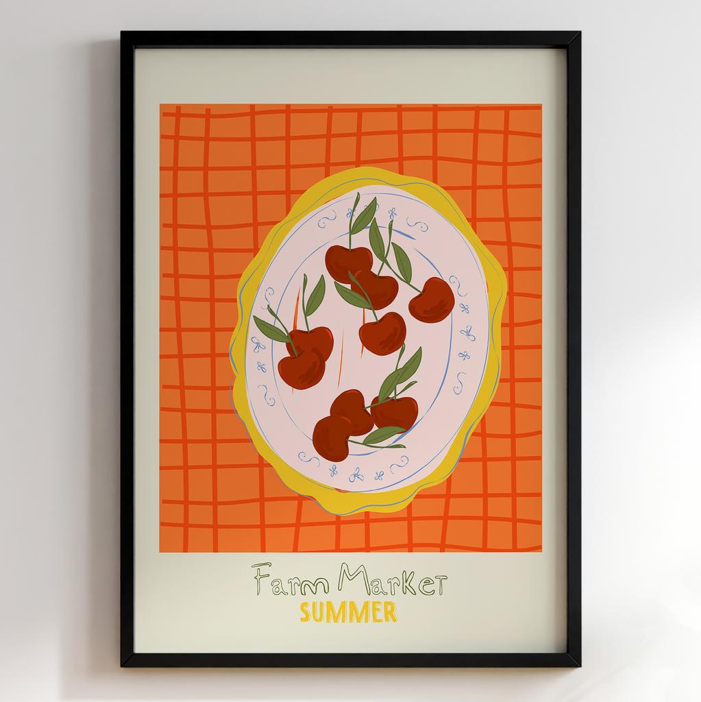 Пастельні постери з їжею | Декор для кухні у вінтажному стилі