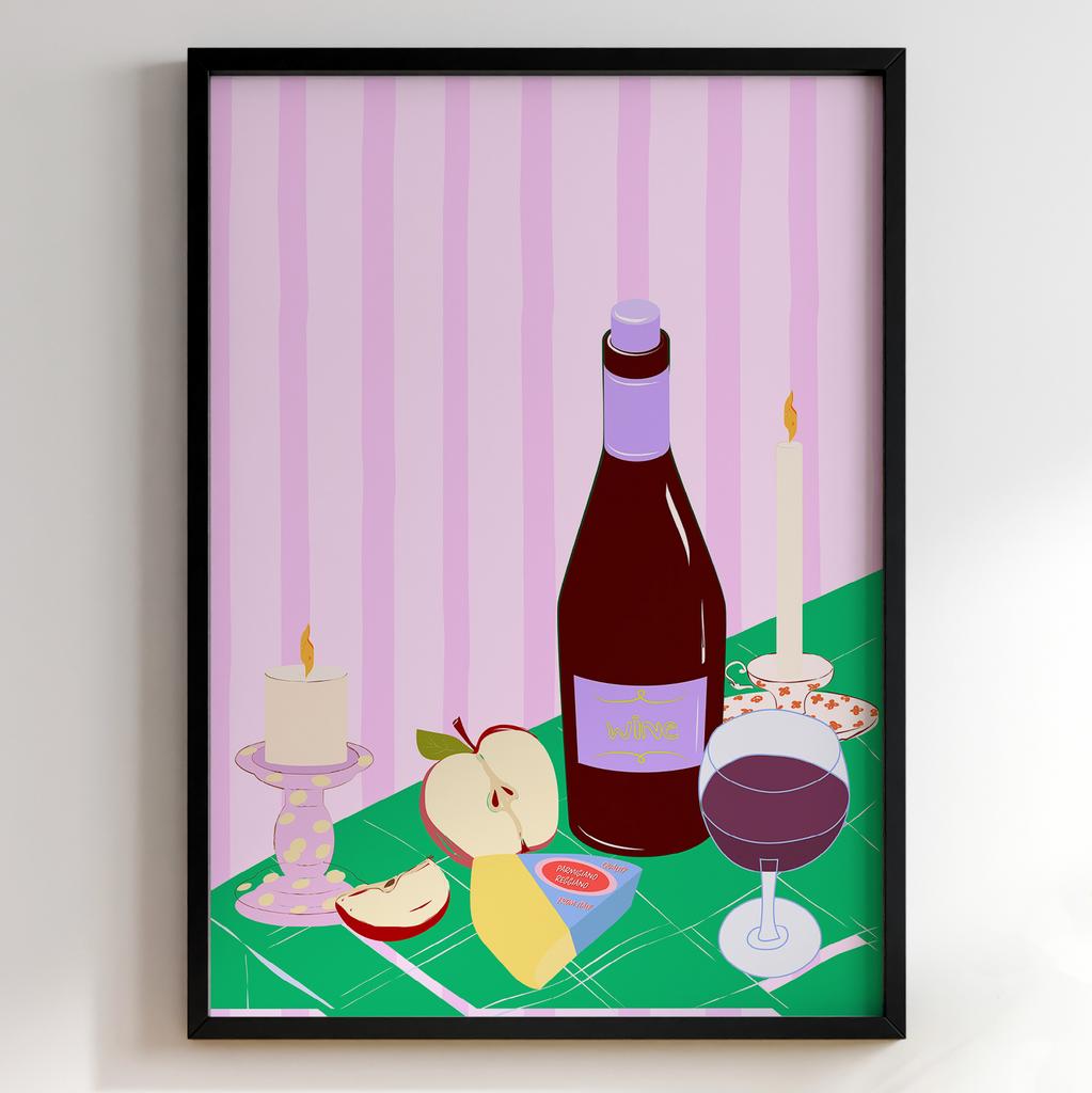 Пастельні постери з їжею | Декор для кухні у вінтажному стилі