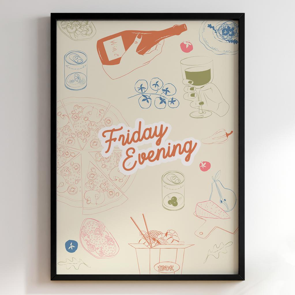 Пастельні постери з їжею | Декор для кухні у вінтажному стилі