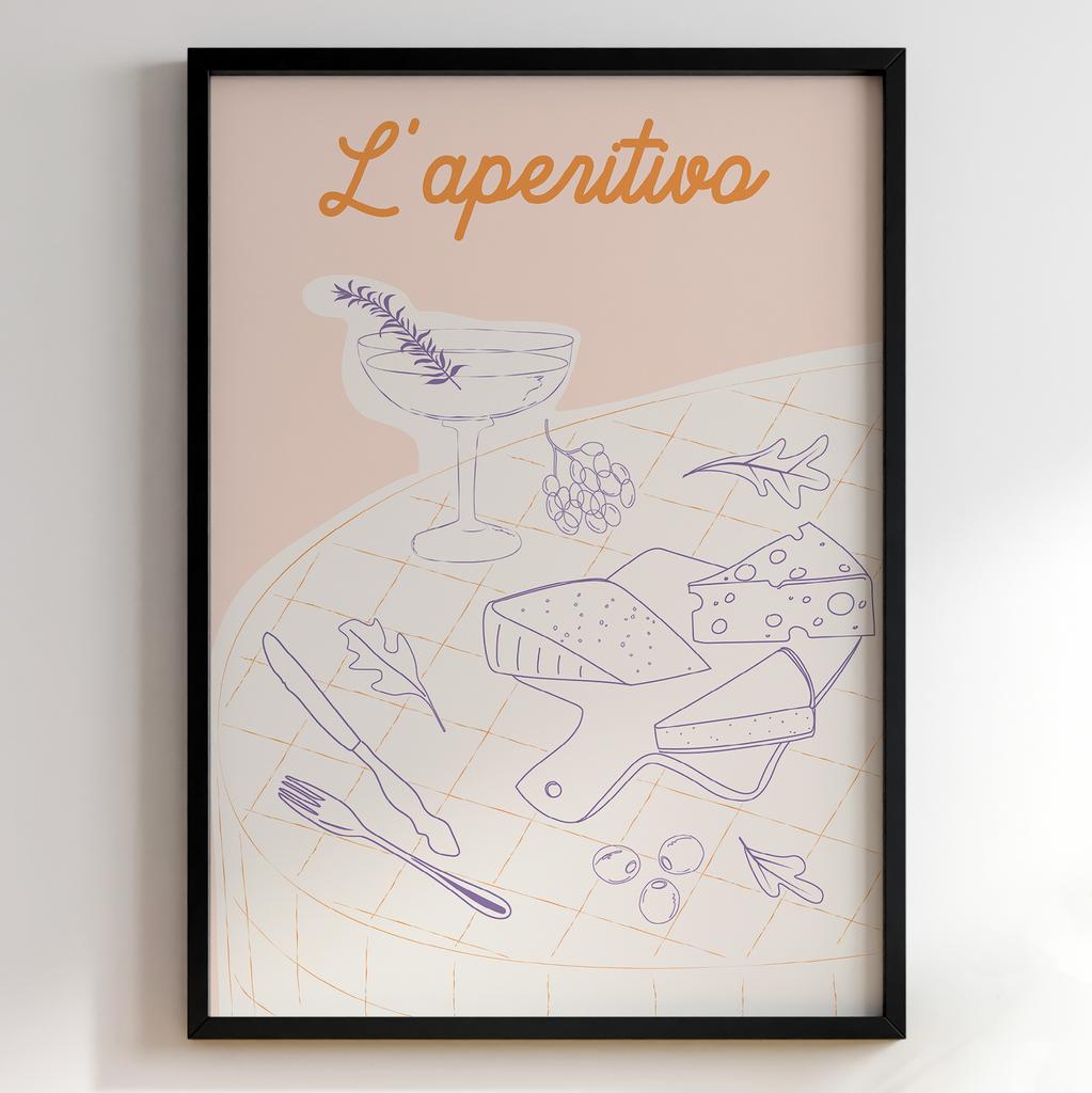 Пастельні постери з їжею | Декор для кухні у вінтажному стилі