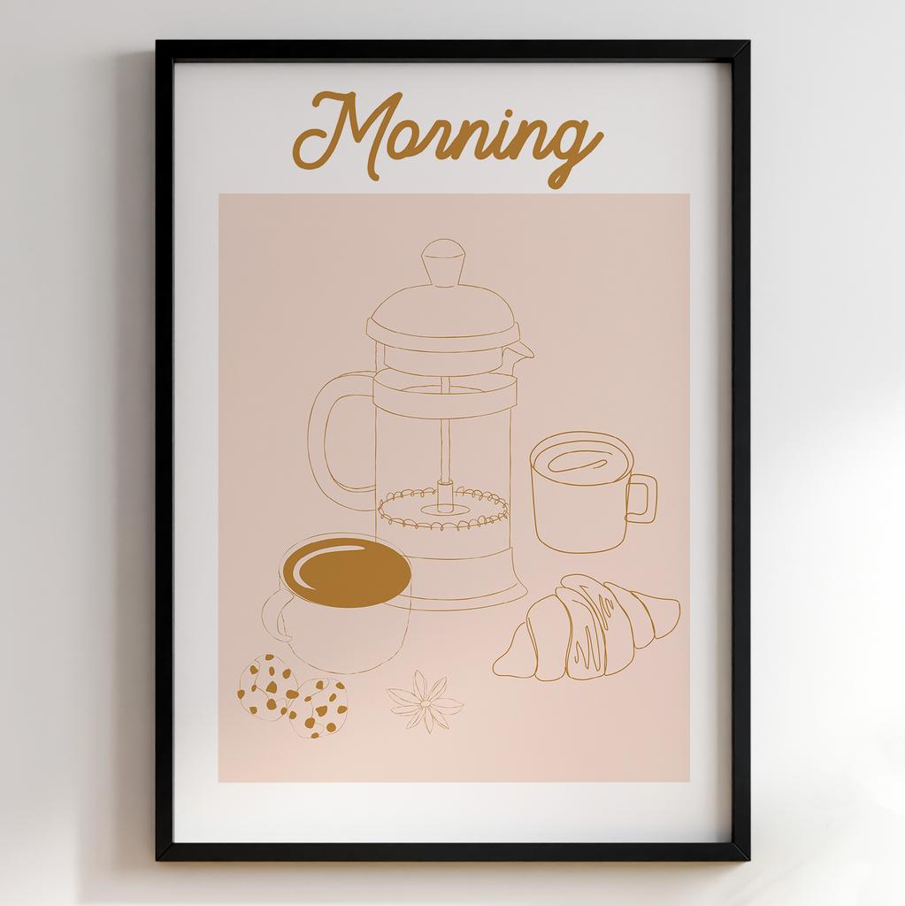 Пастельні постери з їжею | Декор для кухні у вінтажному стилі