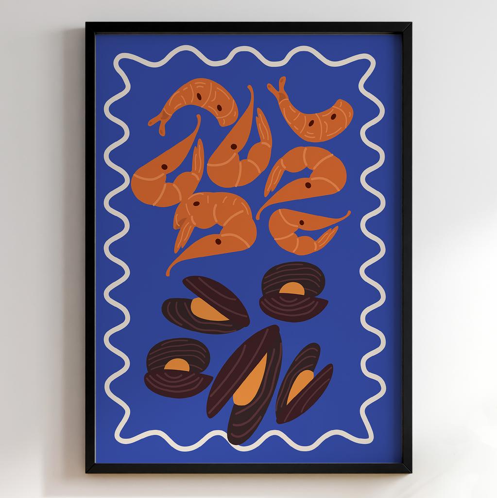 Пастельні постери з їжею | Декор для кухні у вінтажному стилі