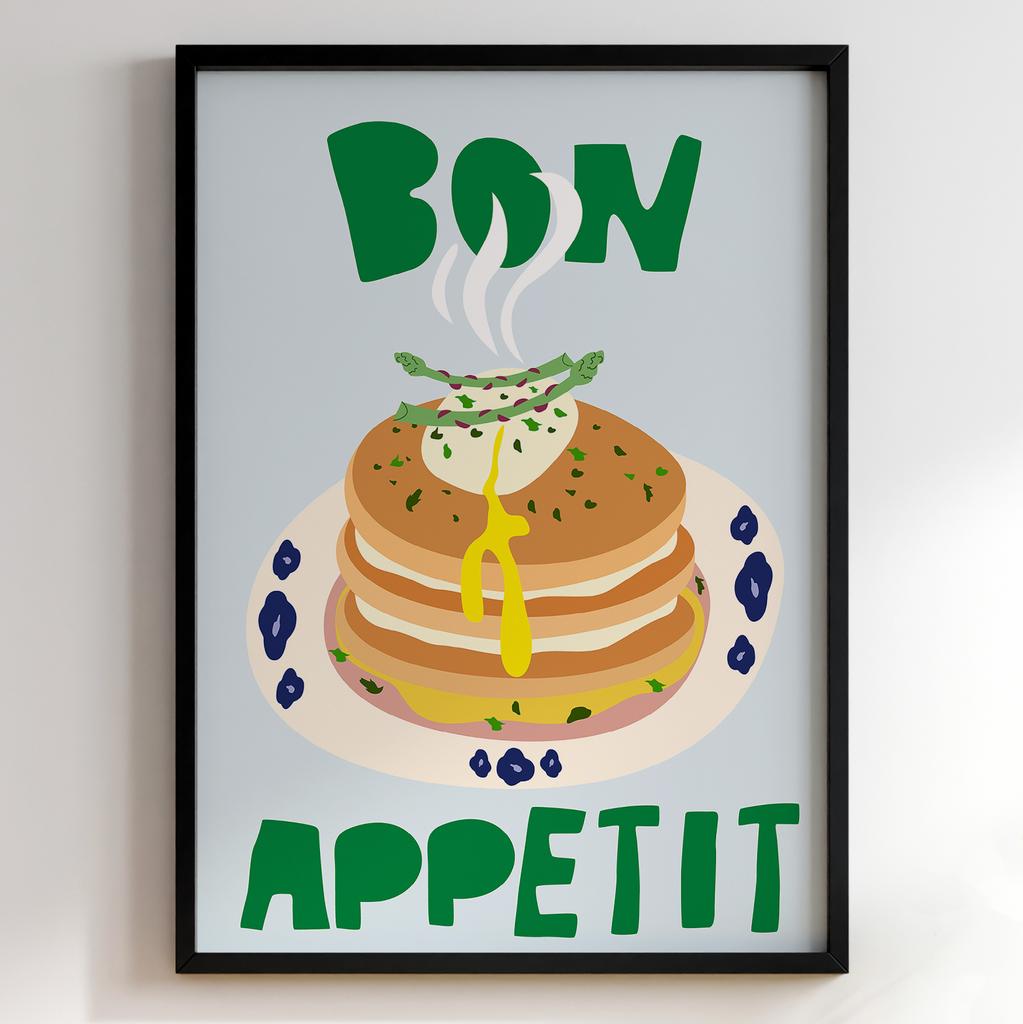 Пастельні постери з їжею | Декор для кухні у вінтажному стилі