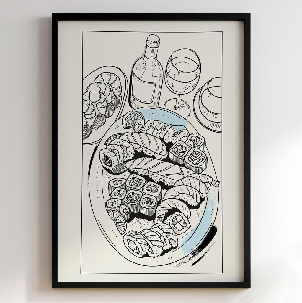 Постер для кухні | Cучасна картина в рамі