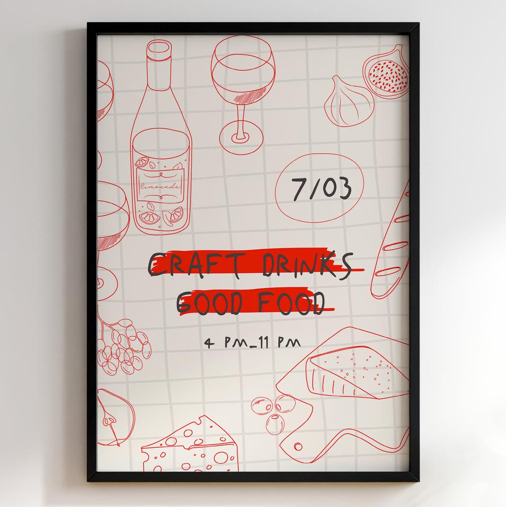 Постер для кухні | Cучасна картина в рамі