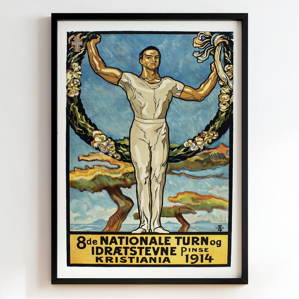 Ретро постер «Nationale Turn og Idrætstevne Kristiania»