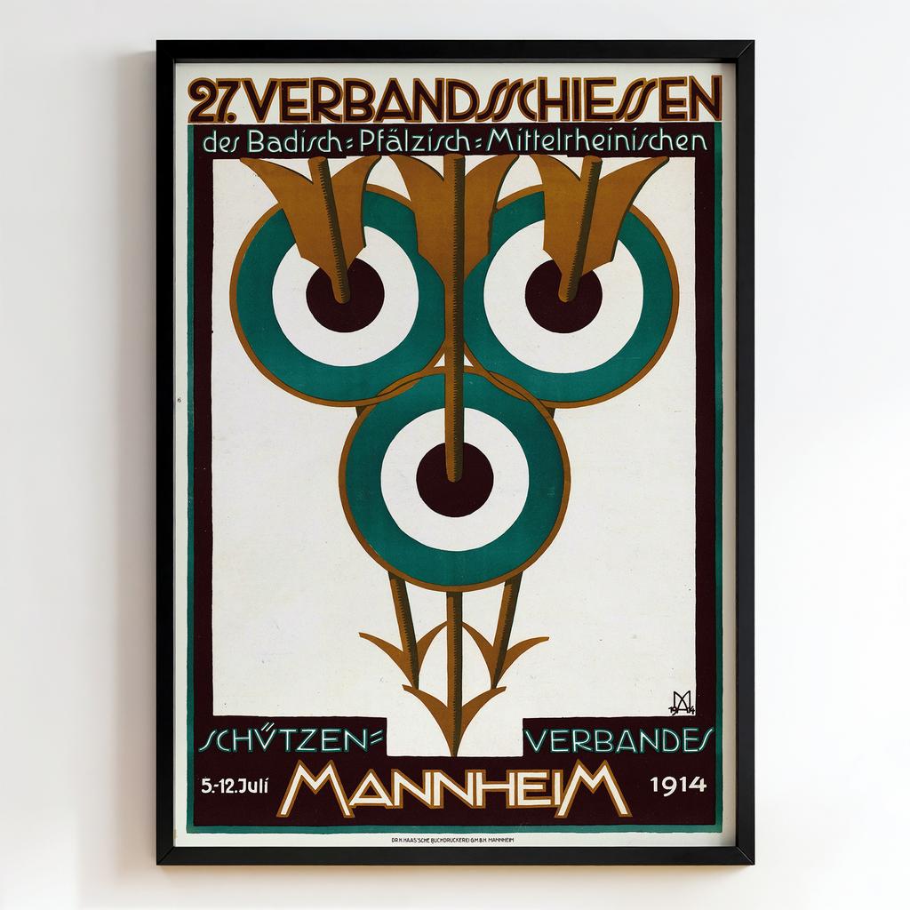 Ретро постер «Verbandsschießen Mannheim 1914»