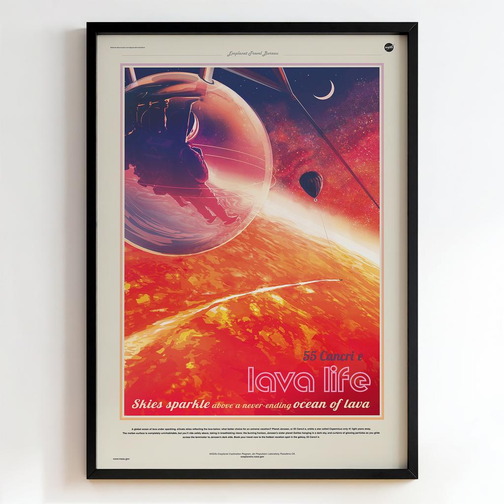 Ретро постер NASA «Lava Life – 55 Cancri e»