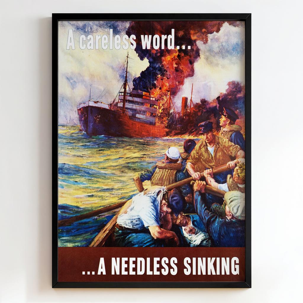 Ретро постер «A Careless Word… A Needless Sinking» (1942)