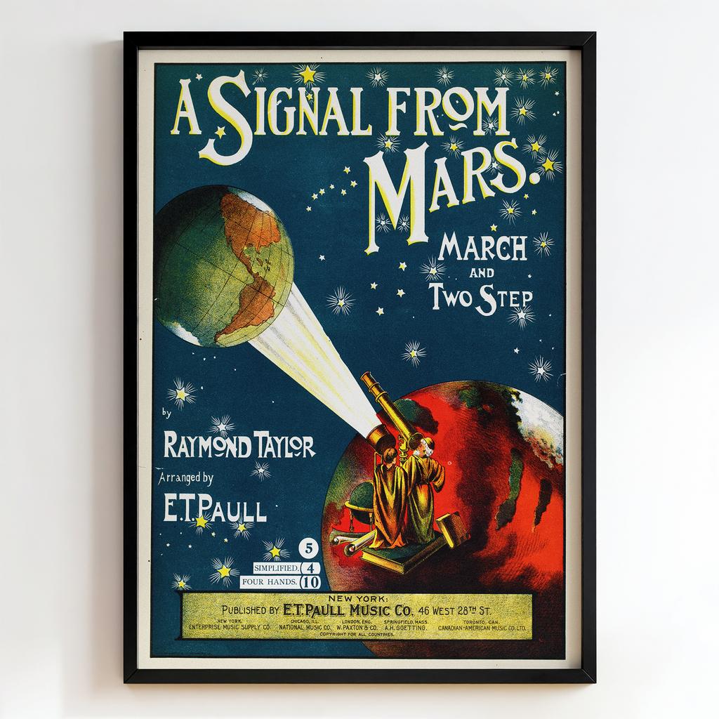 Ретро постер "A Signal from Mars (1901)"