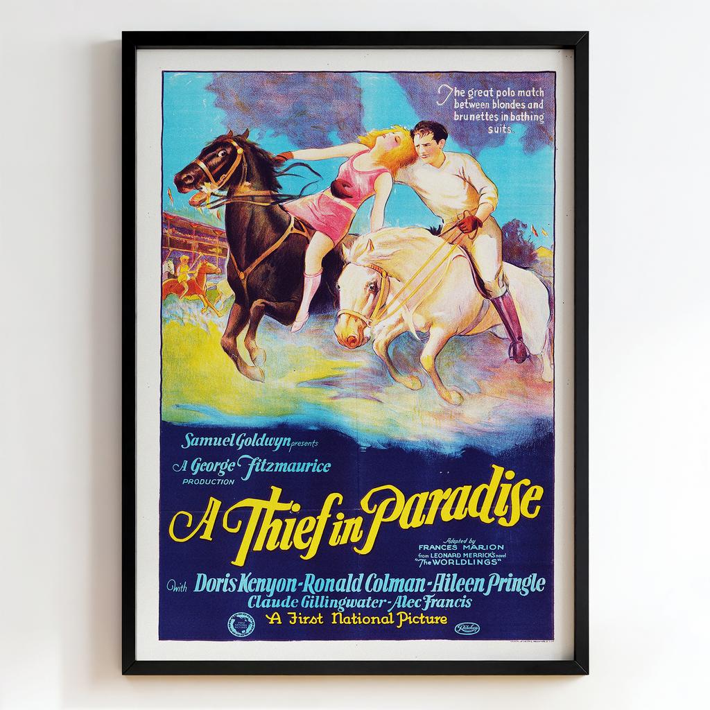 Ретро постер "A Thief in Paradise (1925)"
