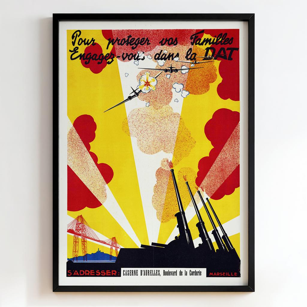 Ретро постер "Engagez-vous dans la DAT (1941)"