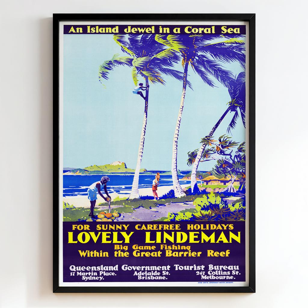 Ретро постер "An Island Jewel in a Coral Sea (1935)"