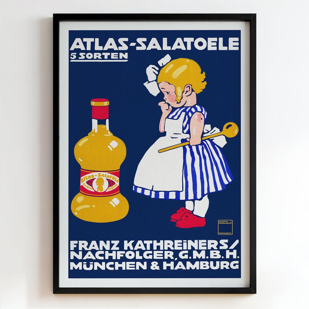 Ретро постер "Atlas Salad Oil (1910)"