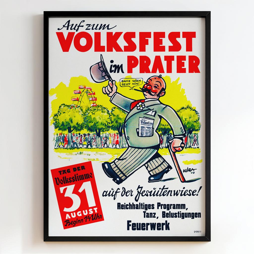 Ретро постер "Auf zum Volksfest im Prater (1947)"