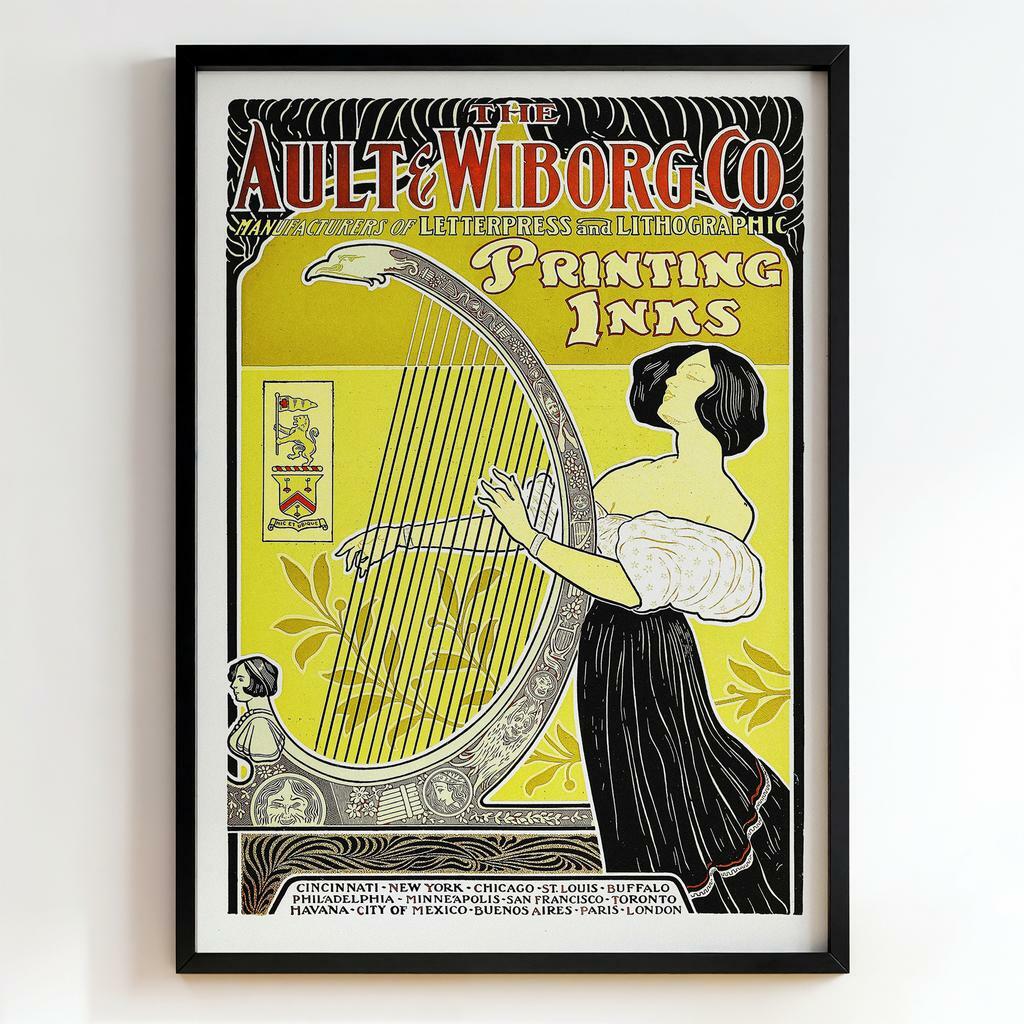 Ретро постер "Ault & Wiborg Printing Inks (1900)"