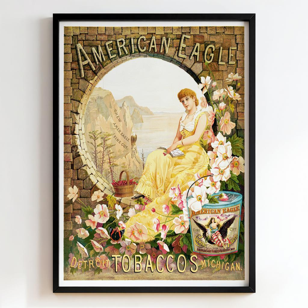 Ретро постер "American Eagle Tobacco (1885)"