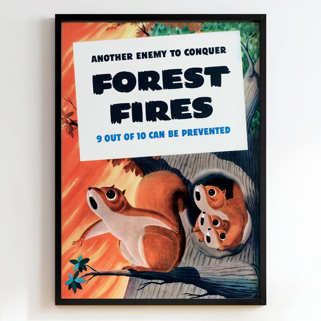 Ретро постер "Another Enemy to Conquer: Forest Fires – U.S. Forest Service (1942)"