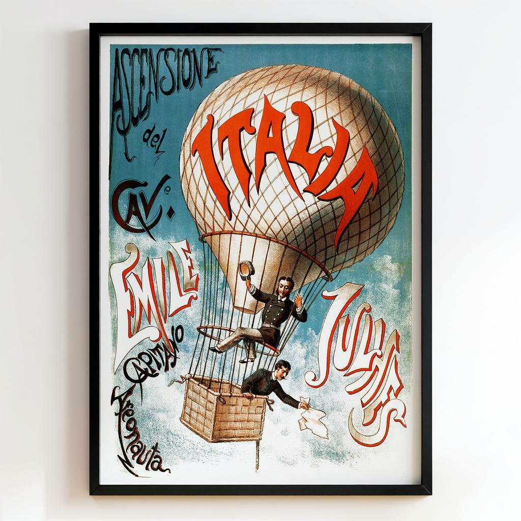 Ретро постер "Ascensione del Cavaliere Emile Julhes – F. H. Tensi (1890)"