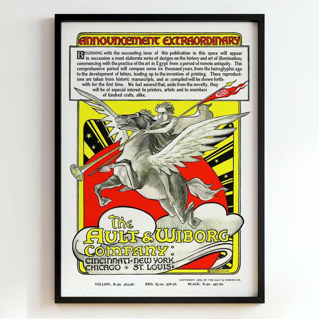 Ретро постер "Announcement Extraordinary – The Ault & Wiborg Company (1899)"