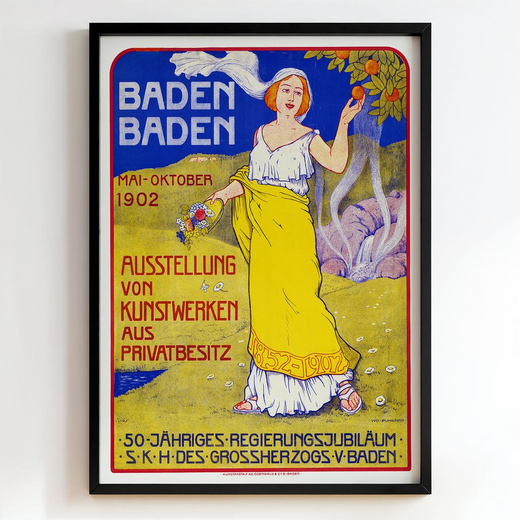 Ретро постер "Baden Baden Mai–Oktober 1902"