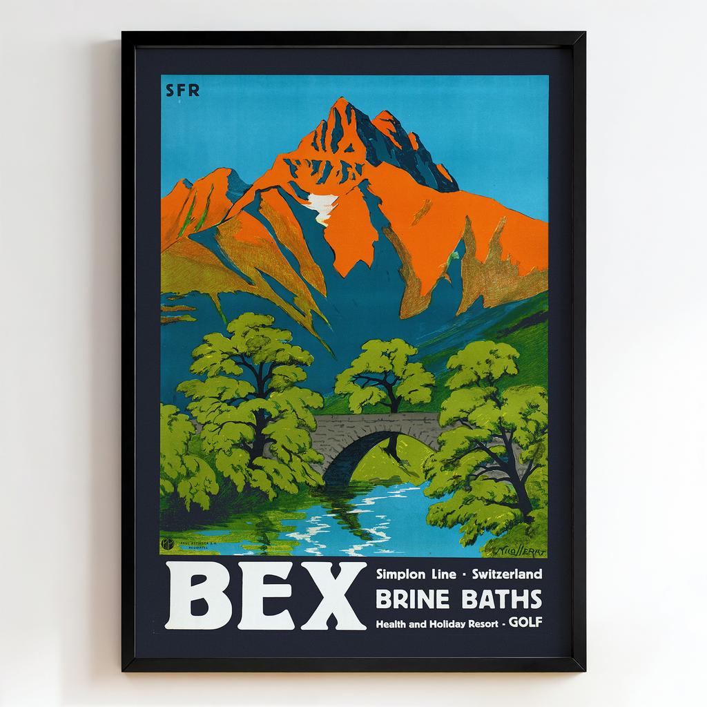 Ретро постер "Bex Brine Baths – Hugo Laubi (1925)"