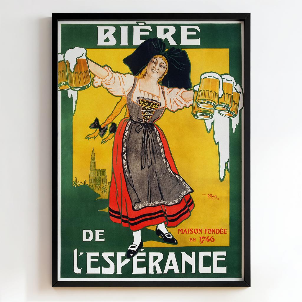 Ретро постер "Bière de l’Espérance – Alfons Mucha (1897)"