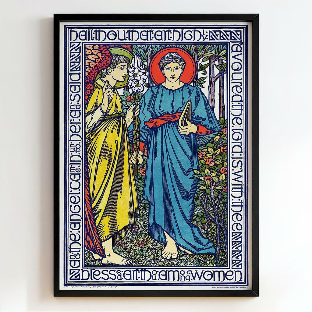 Ретро постер "Blessed Art Thou Among Women – Edward Burne-Jones (1893)"