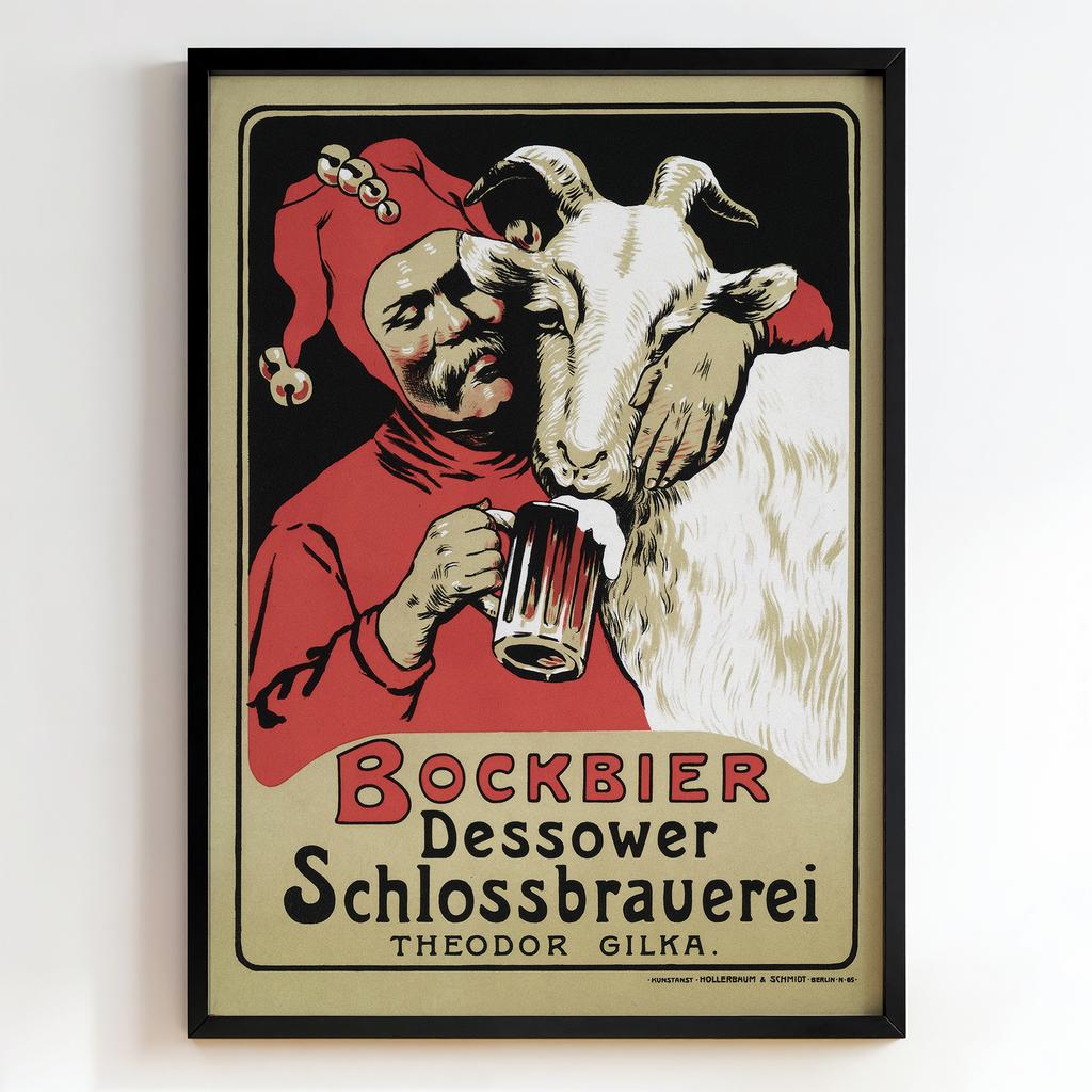 Ретро постер "Bockbier Dessower Schlossbrauerei – Theodor Gilka (1898)"