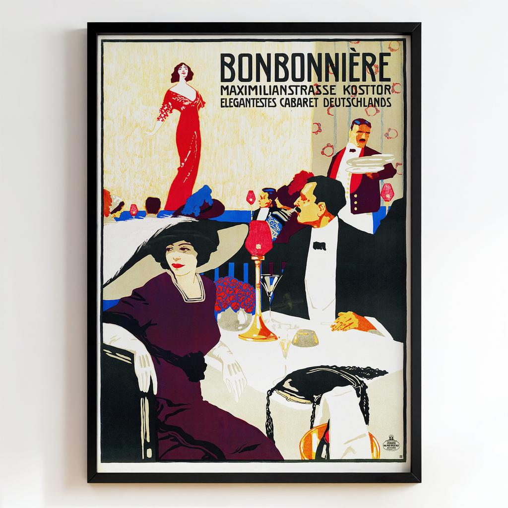 Ретро постер "Bonbonnière Cabaret – Julius Klinger (1911)"