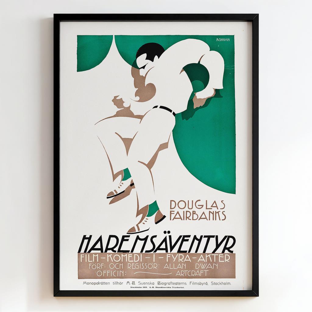 Ретро постер "Haremsäventyr – Allan Dwan (1918)"