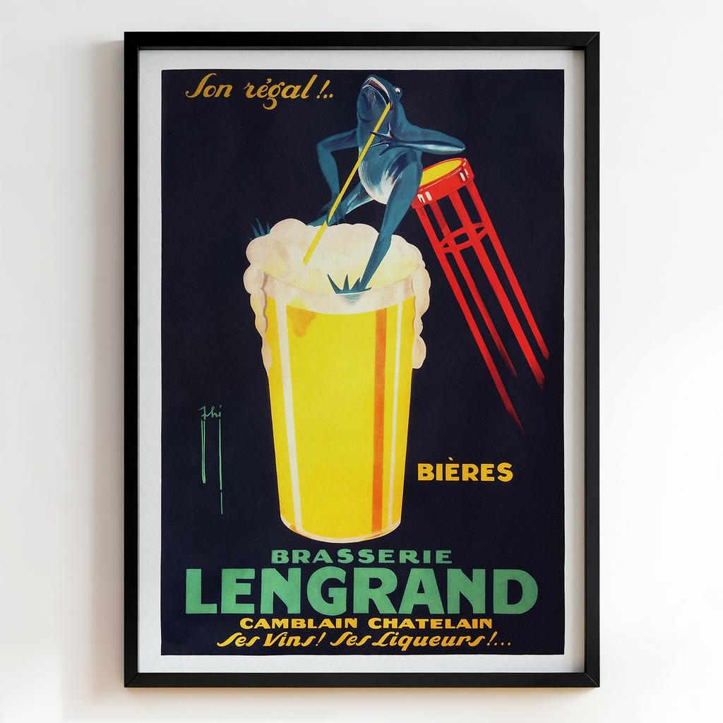 Ретро постер "Son régal!.. Bières Brasserie Lengrand – Adolphe Mouron Cassandre (1935)"