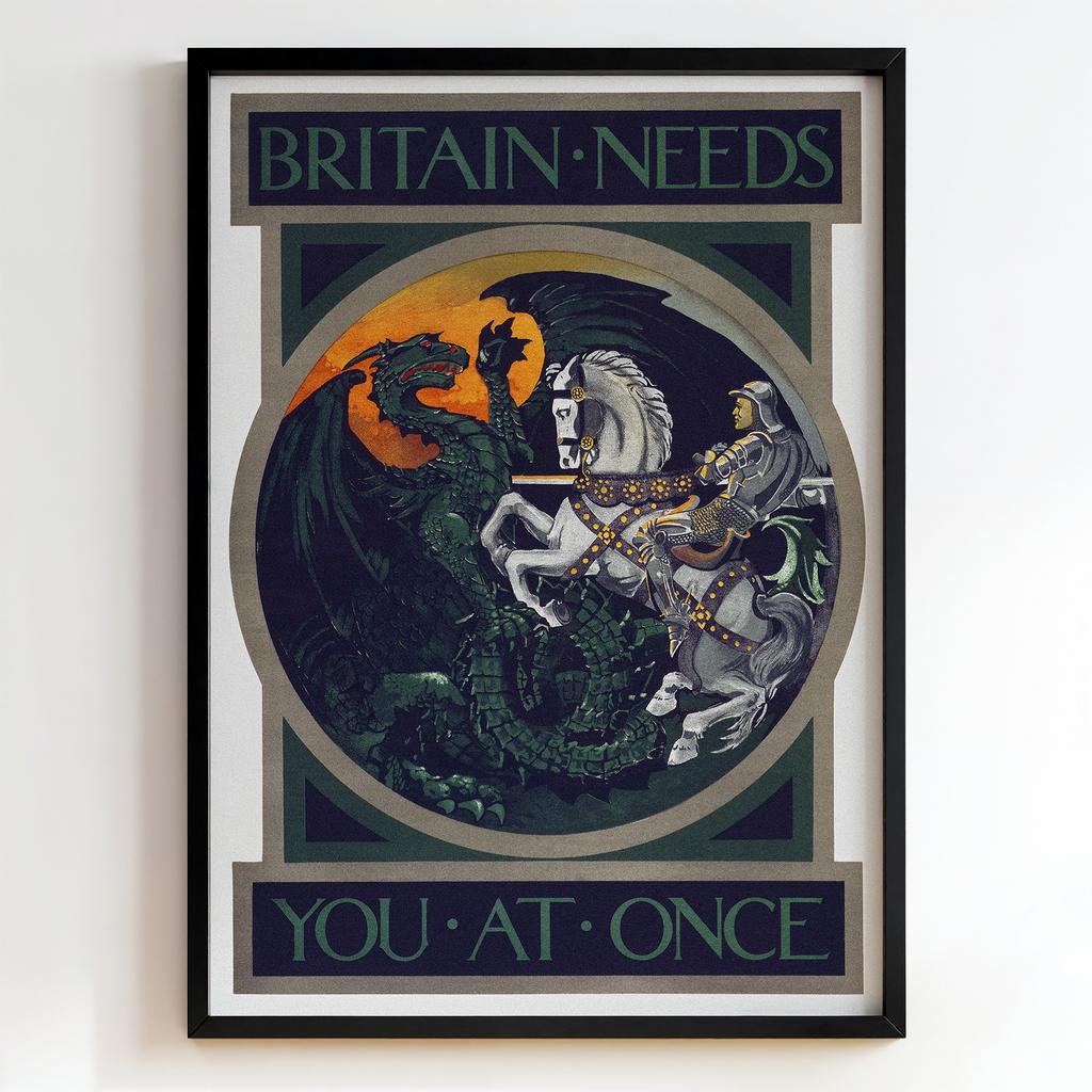 Ретро постер "Britain Needs You At Once – Frank Brangwyn (1915)"