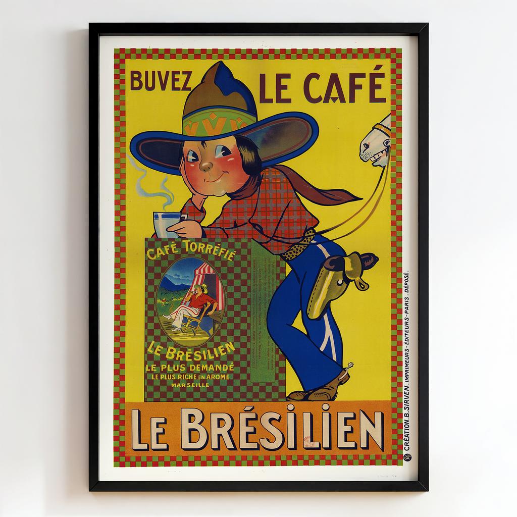 Ретро постер "Buvez le Café Le Brésilien – (1900)"