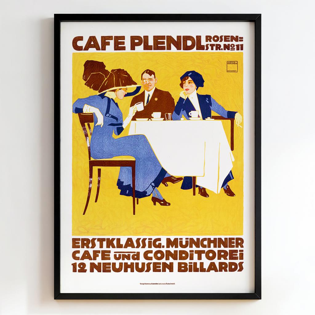 Ретро постер "Café Plendl"