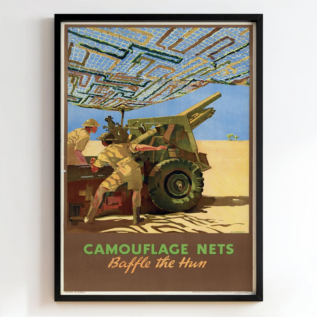 Ретро постер "Camouflage Nets Baffle the Hun – W. R. Chapman"