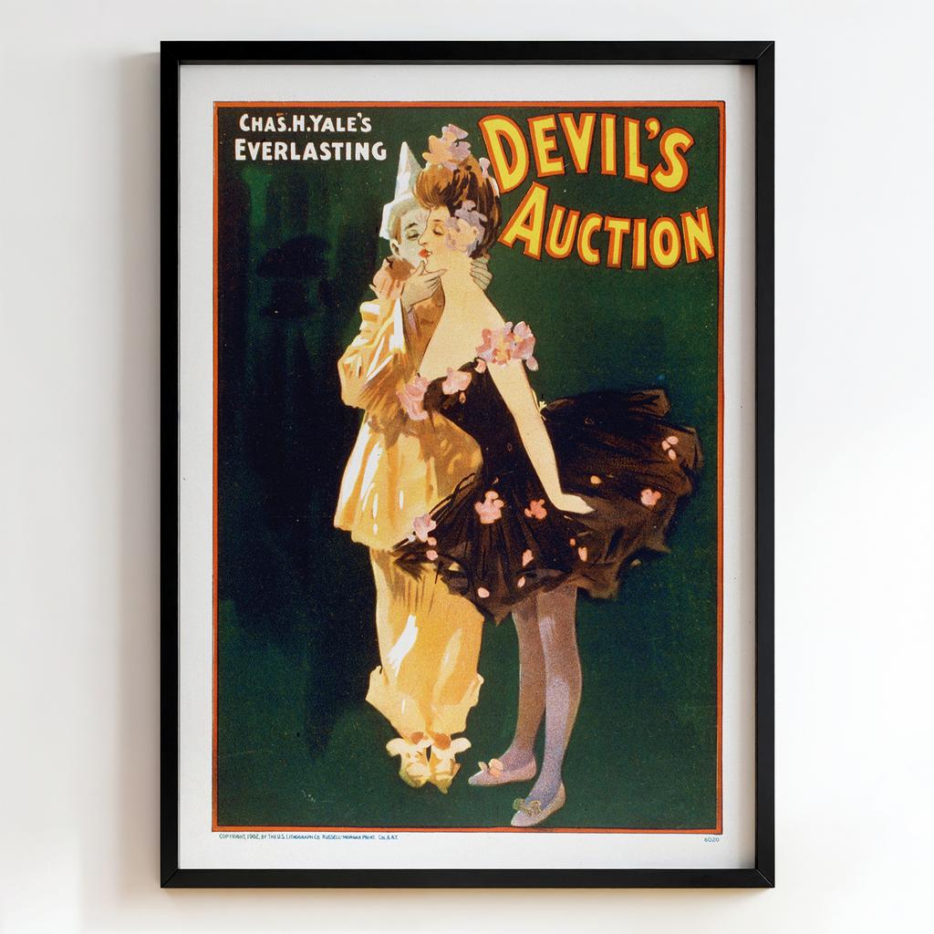 Ретро постер "Devil’s Auction – Strobridge Lithographing Co. (1902)"