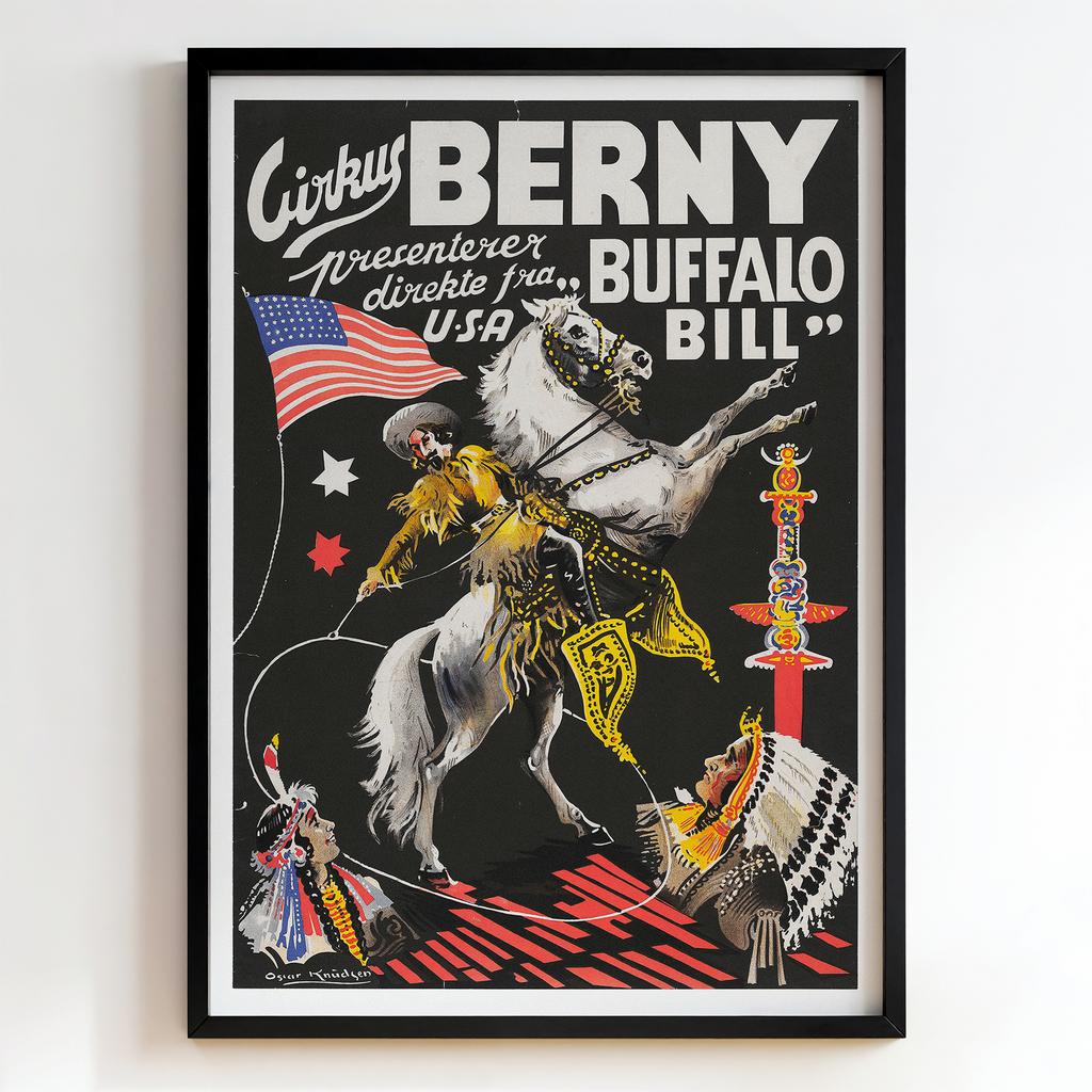 Ретро постер "Cirkus Berny – Buffalo Bill – Oscar Knudsen (1900)"