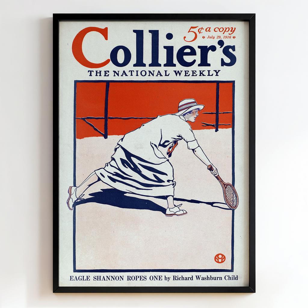 Ретро постер "Collier’s – Tennis Player – Edward Penfield (1916)"