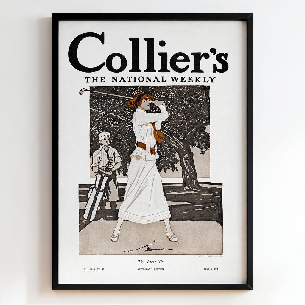 Ретро постер "Collier’s – The First Tee – Edward Penfield (1912)"