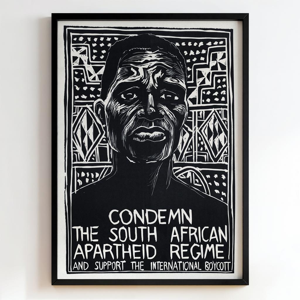 Ретро постер "Condemn the South African Apartheid Regime (1980)"