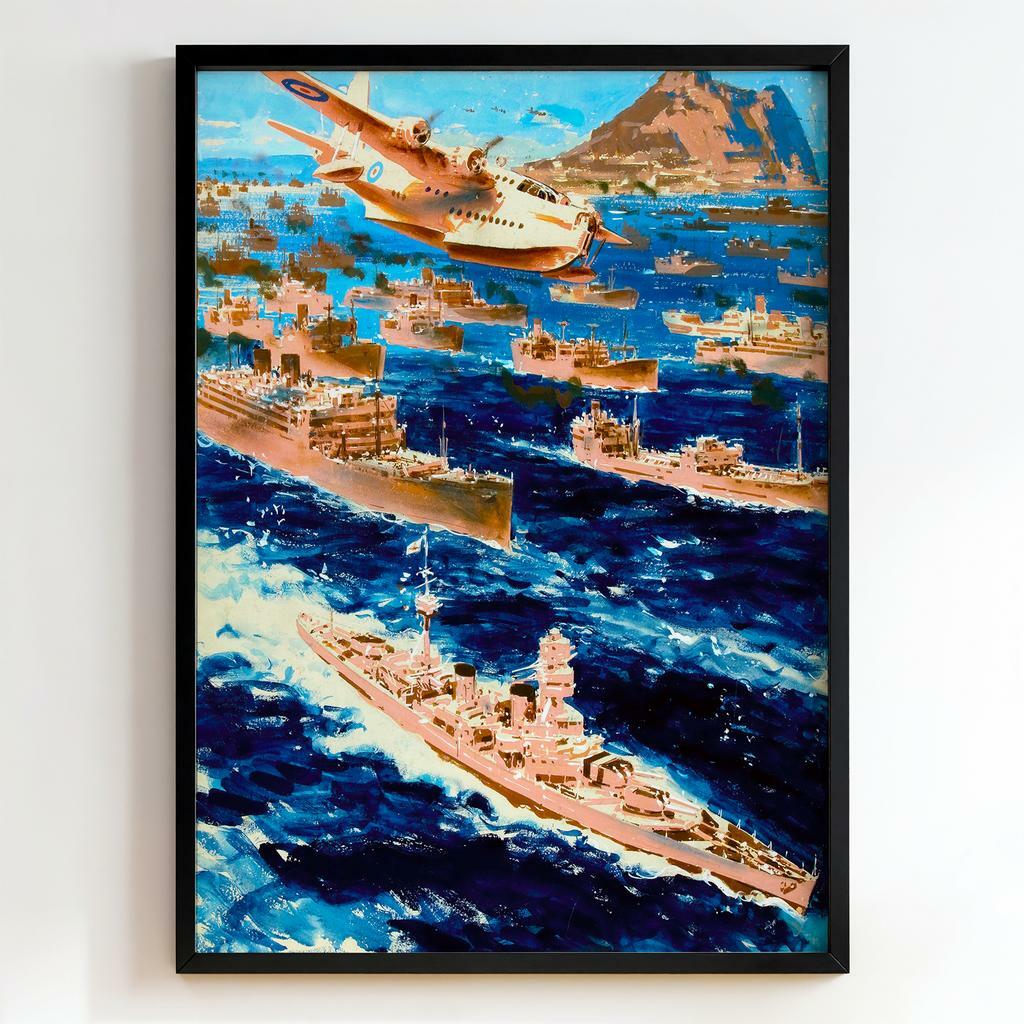 Ретро постер "Royal Navy Convoy Gibraltar (1940)"