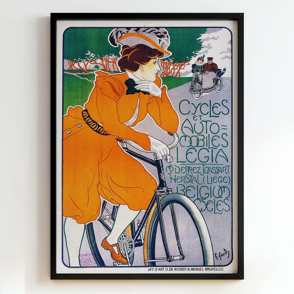 Ретро постер "Cycles et Automobiles Legia – Georges Gaudy (1899)"