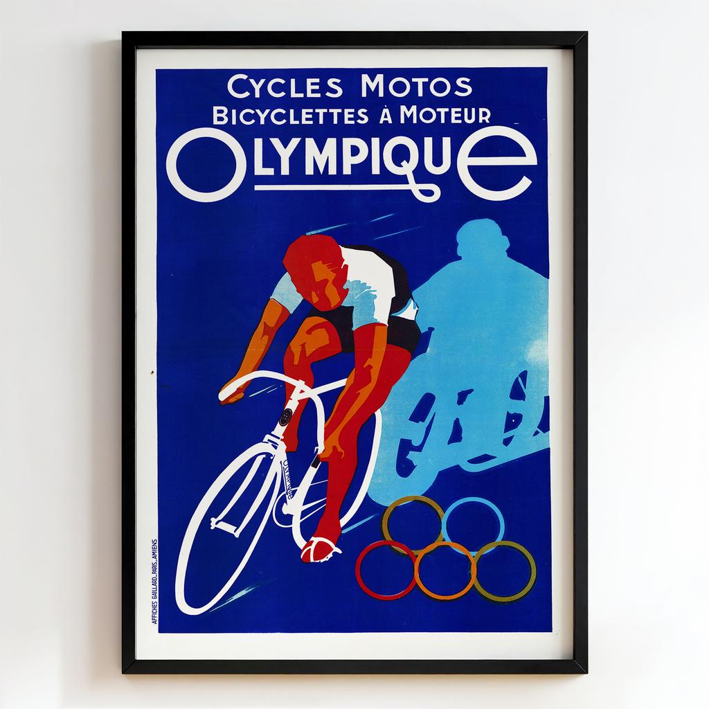 Ретро постер "Cycles Motos Bicyclettes à Moteur Olympique (1932)"