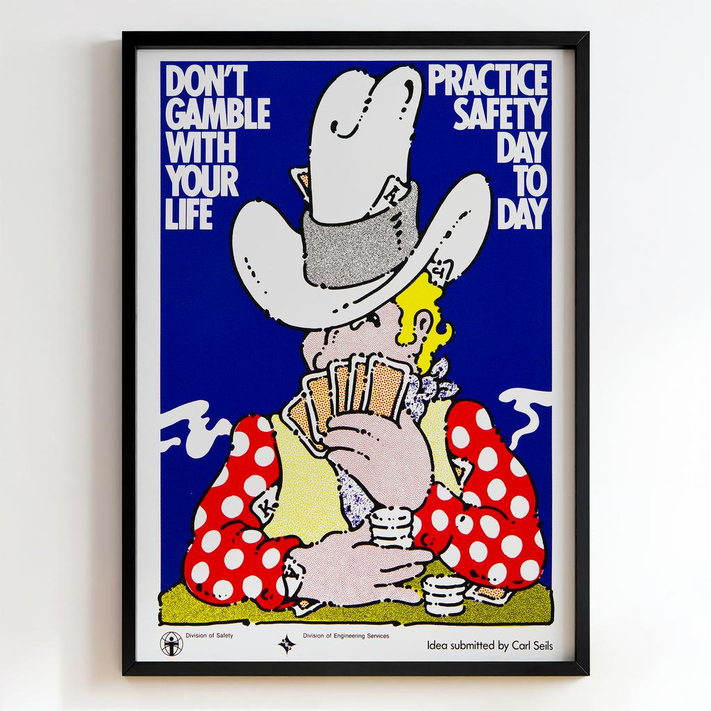 Ретро постер "Don’t Gamble With Your Life – Carl Seils (1970s)"