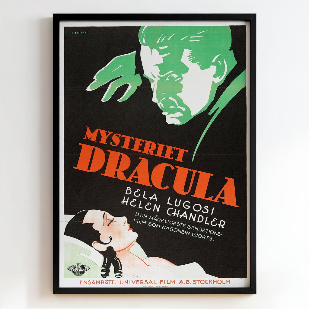 Ретро постер "Mysteriet Dracula – Bela Lugosi (1931)"